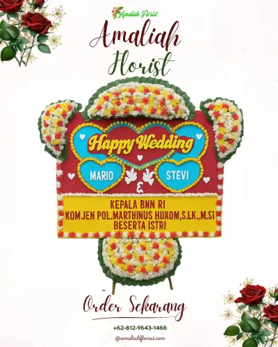 Karangan Papan Bunga Pernikahan di Kedu